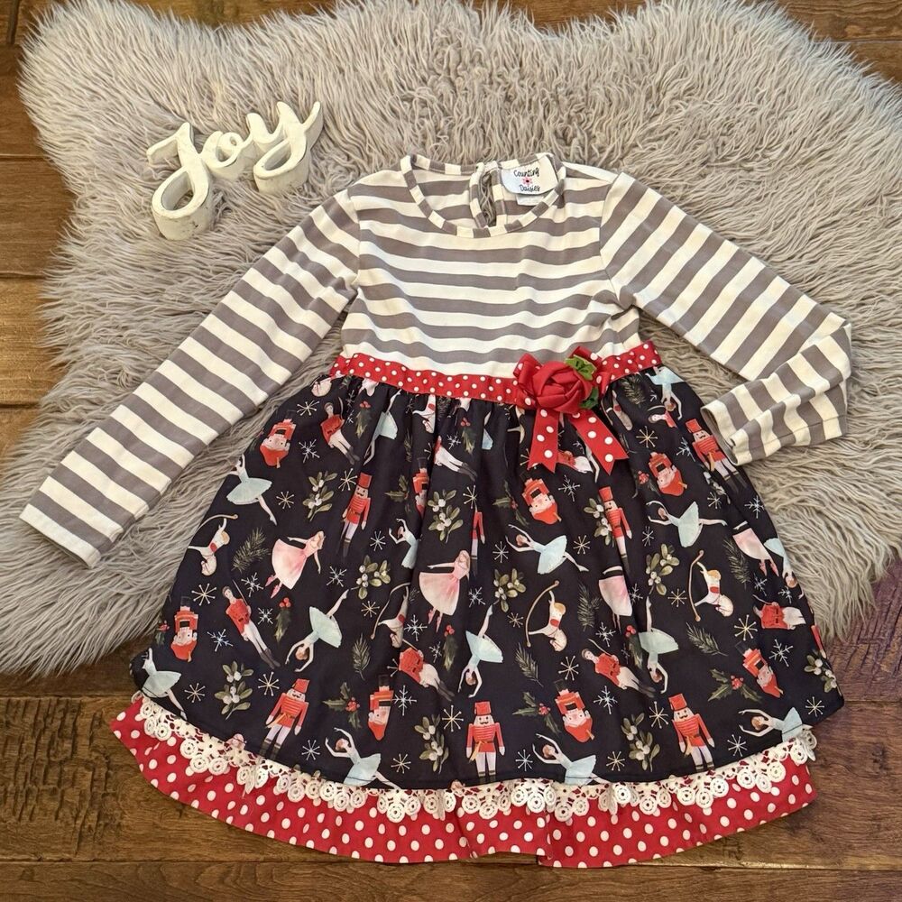 Counting Daisies Girls Dress Size 6 Nutcracker Ruffle Christmas Ballerina